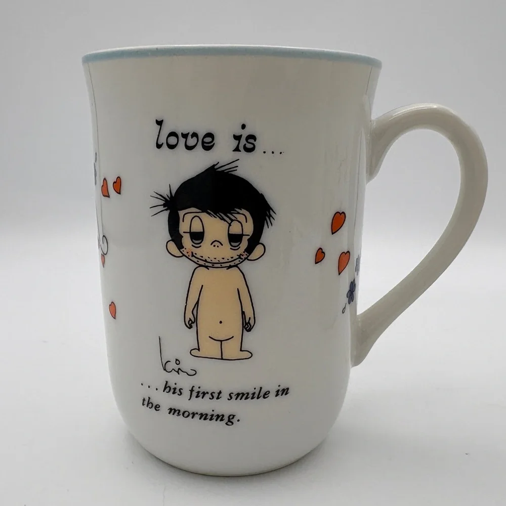 Vintage Love Is... 1972 Whimsical Ceramic Cartoon Mugs - (Set of 2)